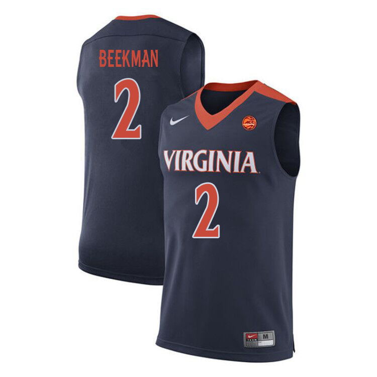 Men #2 Reece Beekman Virginia Cavaliers College Basketball Jerseys Sale-Navy - Click Image to Close